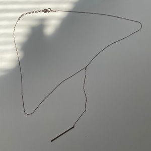 GLDN Short Y Necklace Sterling Silver